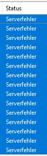 3. Schritt: Serverfehler markieren (und sortieren)